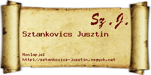 Sztankovics Jusztin névjegykártya